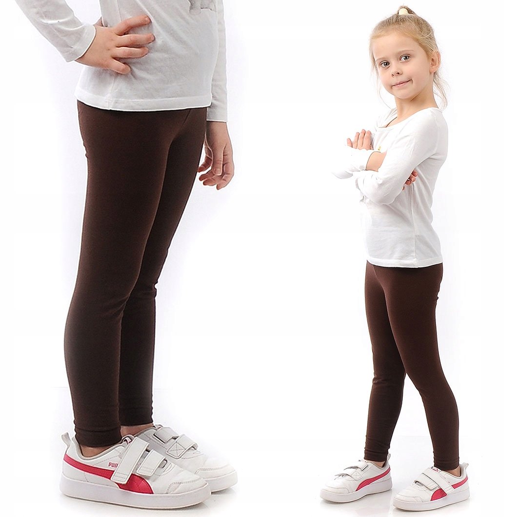 Legginsy dziecięce długie bawełniane klasyczne Brązowe 116