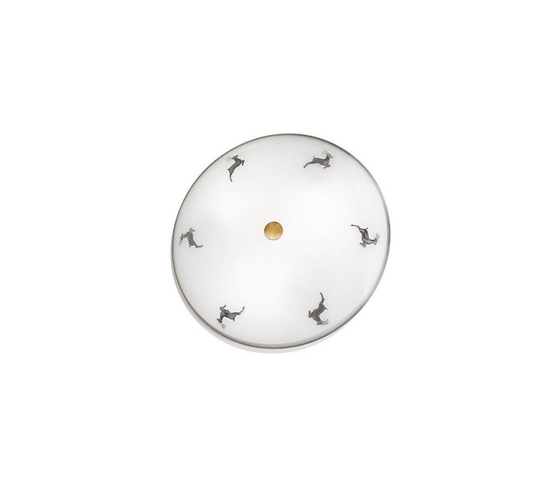 Kolarz 731.U13.4.133- Lampa sufitowa NONNA 3xE27/60W/230V śr. 42 cm szara/mosiądz
