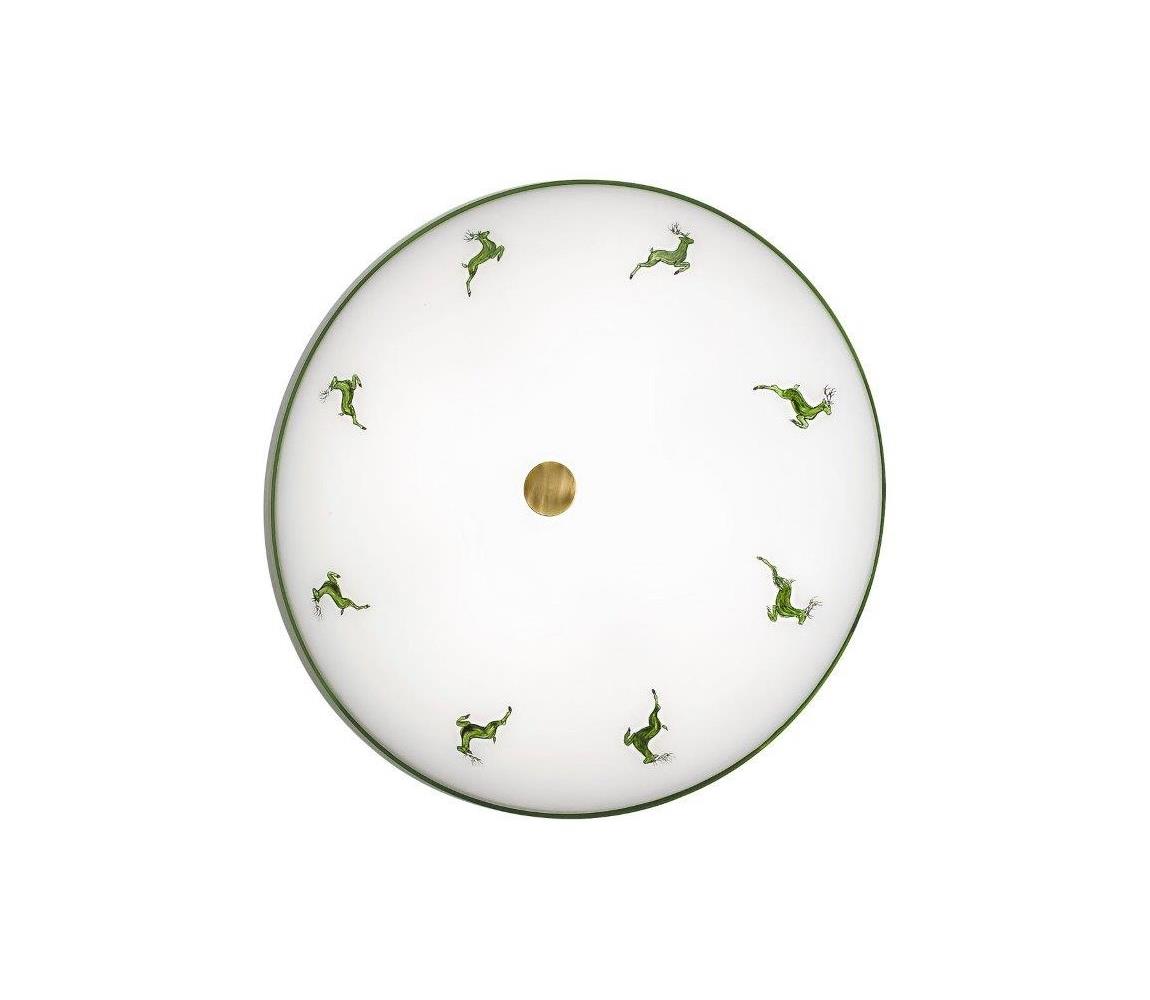 Kolarz 731.U14.4.100-Lampa sufitowa NONNA 4xE27/60W/230V pr.54 cm zielona/mosiądz