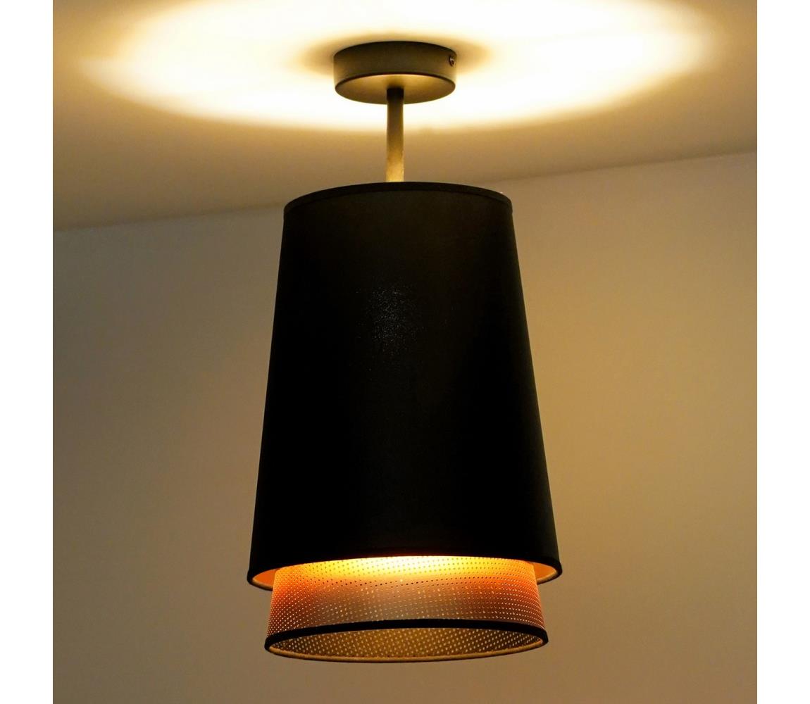 Duolla - Żyrandol natynkowy BELL SHINY 1xE27/15W/230V śr. 25 cm czarny/miedziany
