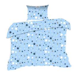 Extrapościel Pościel bawełniana 90x120 364K gwiazdki niebieska Kids 24 z poszewką 40x60