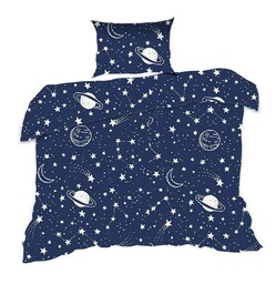 Extrapościel Pościel bawełniana 90x120 7K gwiazdozbiór granatowa planety Kids 24 z poszewką 40x60