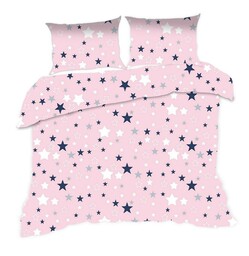 Extrapościel Pościel bawełniana 100x135 362K gwiazdki różowa Kids 24 z poszewką 40x60