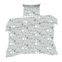 Extrapościel Pościel bawełniana 110x140 366K gwiazdki szara Kids 24 z poszewką 40x60