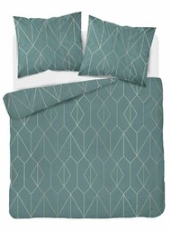 Detexpol Pościel satynowa 220x200 miętowa geometria 4602 A Home Satin 64