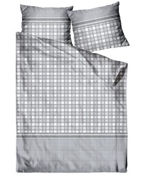 Greno Pościel satynowa 140x200 szara krateczka Bawaria Frotex 23