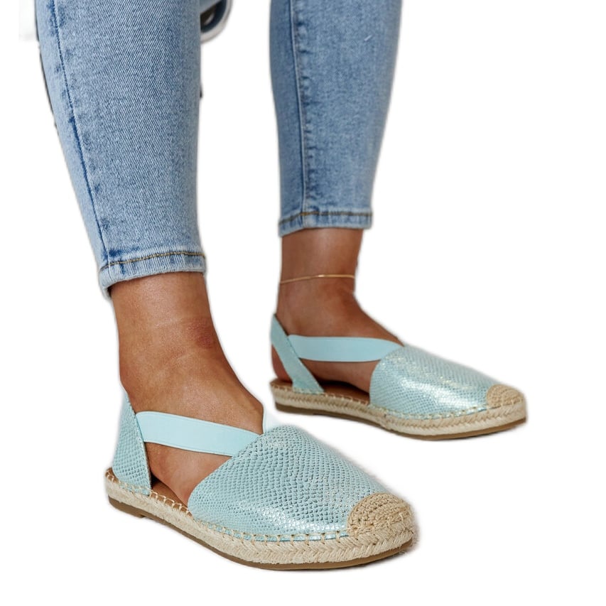 Jasnozielone espadryle z odkrytą piętą Tharna