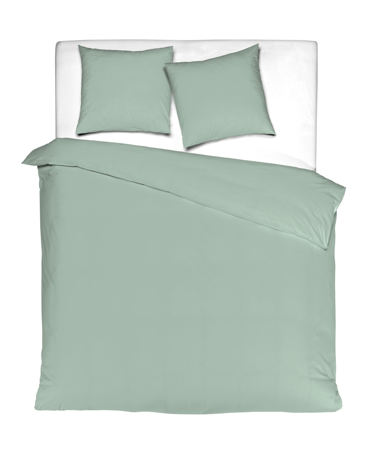 Pościel Washed Cotton Uni celadon 160x200 cm + 2x70x80cm zielony