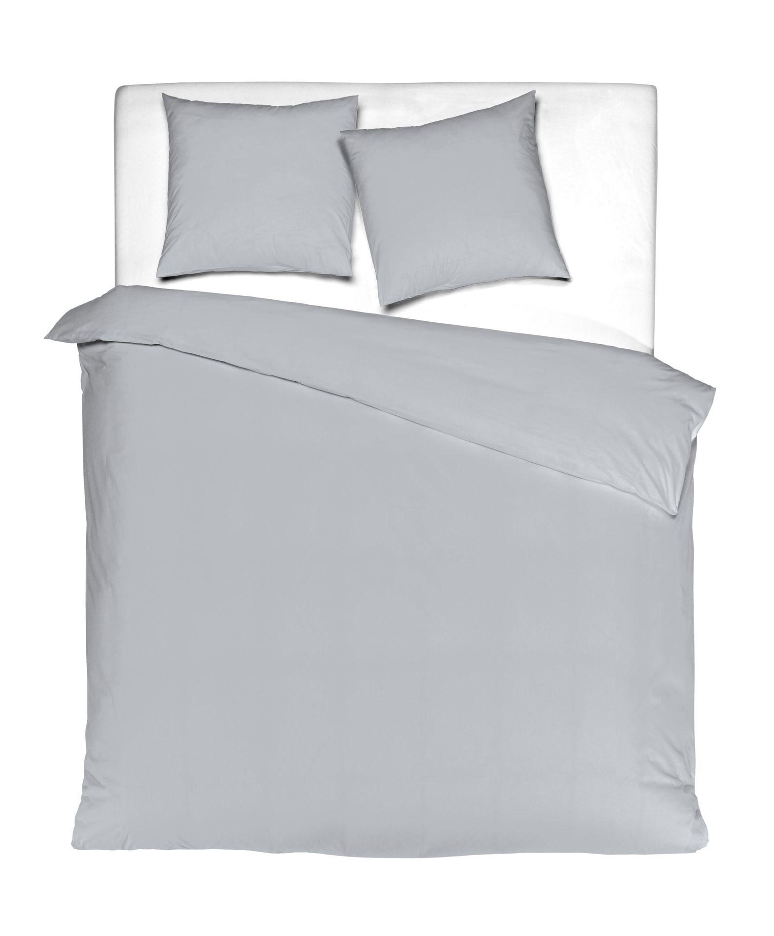 Pościel Washed Cotton Uni light grey 160x200 cm + 2x70x80cm szary