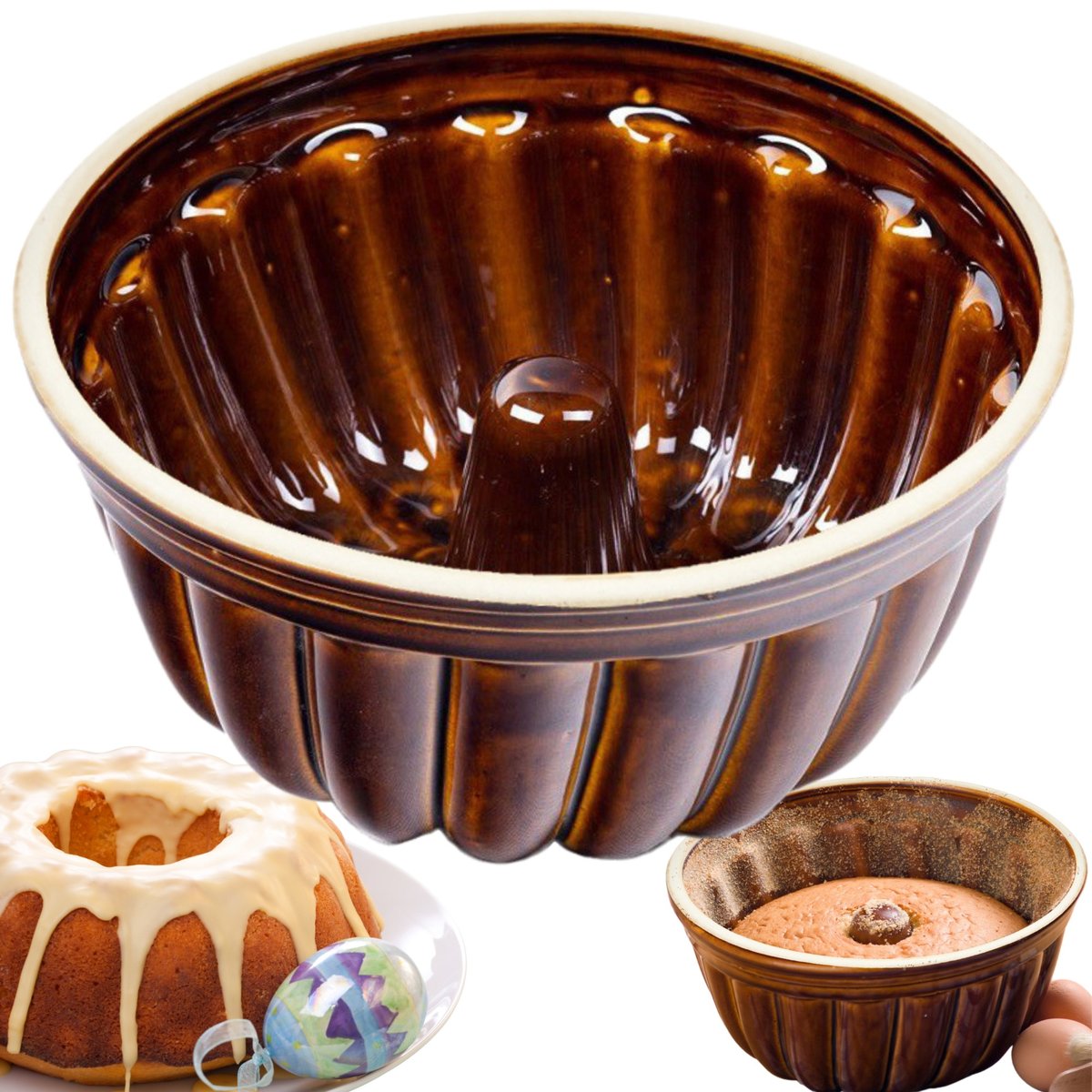 Forma Do Pieczenia Babki 2,5 Litra Kamionkowa Forma Na Ciasto Święta Babkę