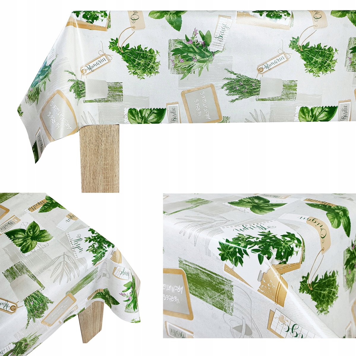 Flizelinowa Cerata Plamoodporna Zioła Na Blat Ławę Stół 140x1000cm