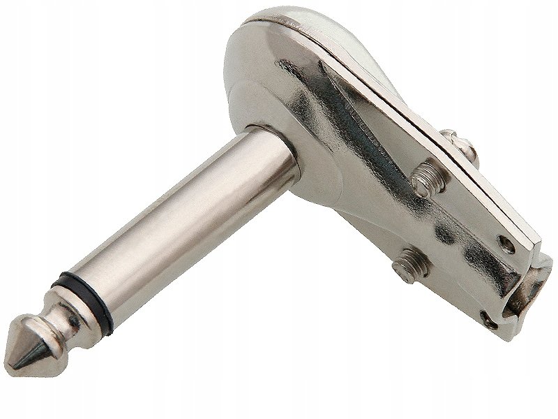 METALOWY WTYK JACK 6.3mm KĄTOWY MONO NA KABEL