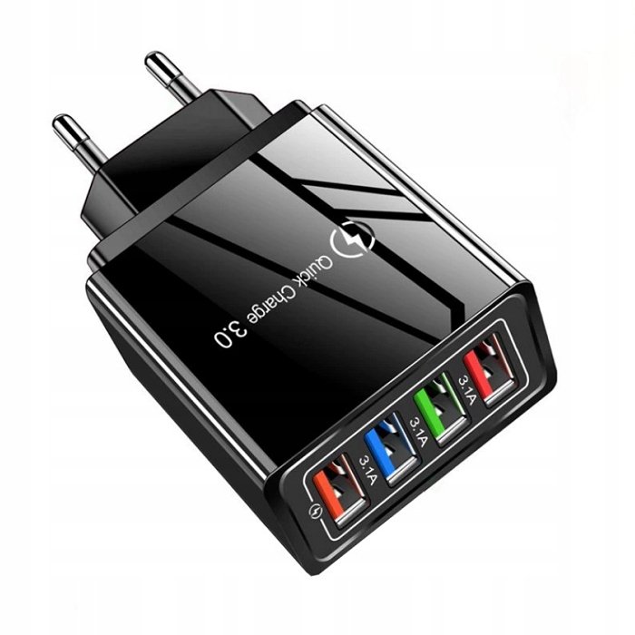 SZYBKA ŁADOWARKA SIECIOWA QUICK CHARGE 3.0 4xUSB