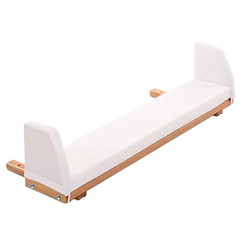 babybay Strona przedłużająca buk rdzeniowy olejowany wraz z uzupełnieniem materaca biały pasuje do modeli Maxi, Boxspring i Comfort Plus