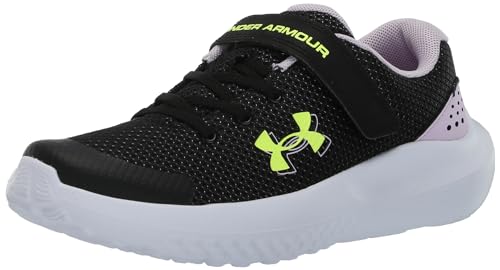 Under Armour Girl UA GPS Surge 4 AC Buty do biegania, Black Purple Ace High Śruba Żółta, 36.5 EU