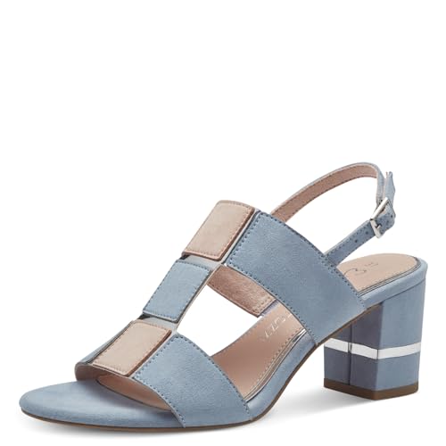 MARCO TOZZI Sandały damskie z obcasem, na lato, wegańskie, Polar Comb, 38 EU