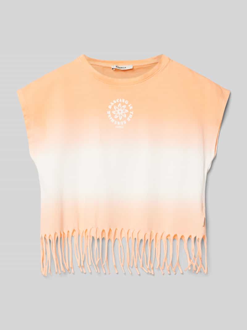 T-shirt z postrzępionym dołem