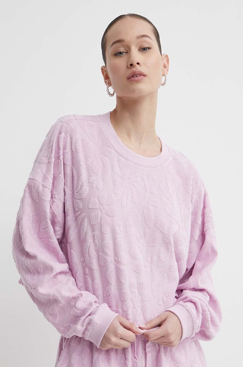 Billabong bluza damska kolor różowy wzorzysta