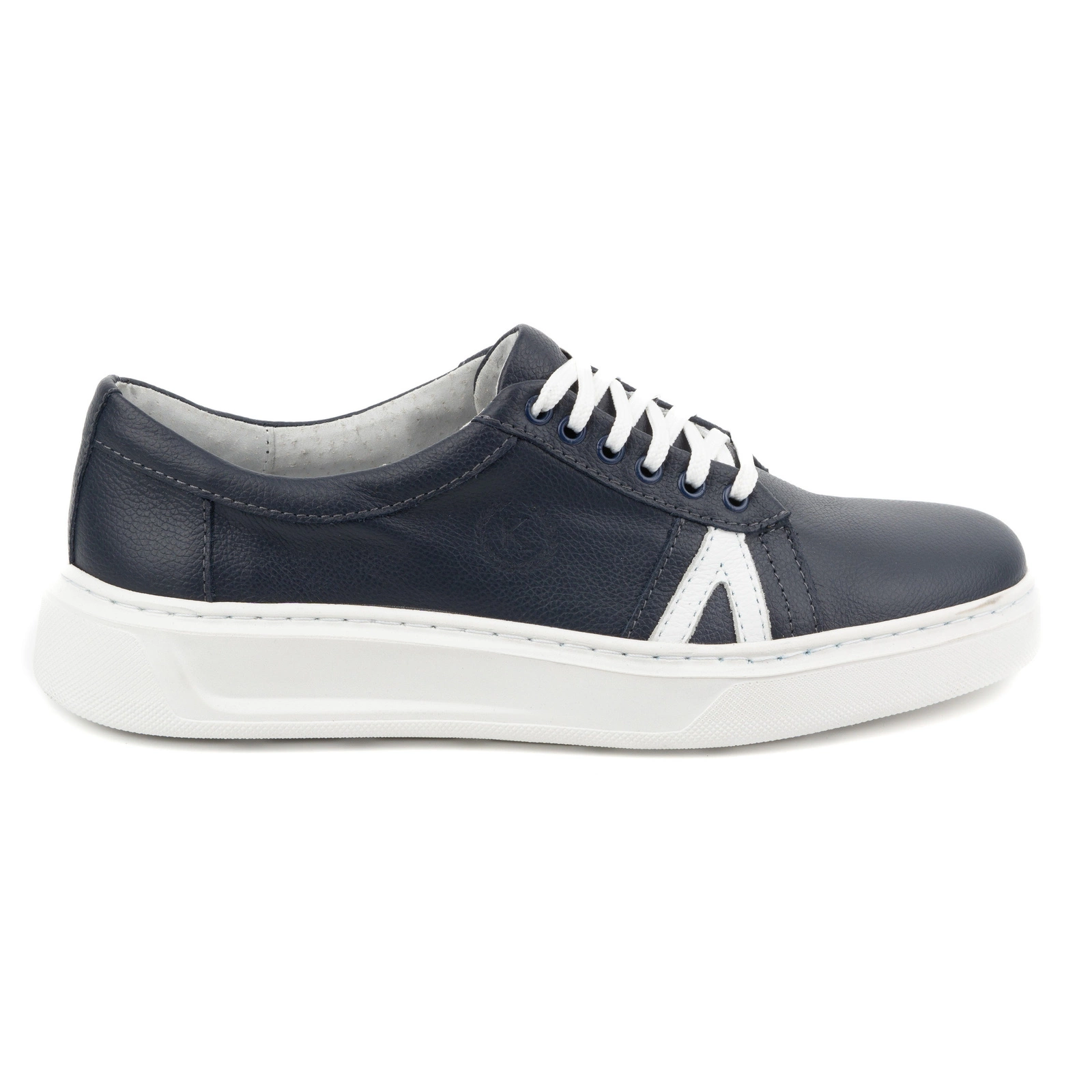 Buty męskie skórzane casual 910/2 granatowe - KOMODO