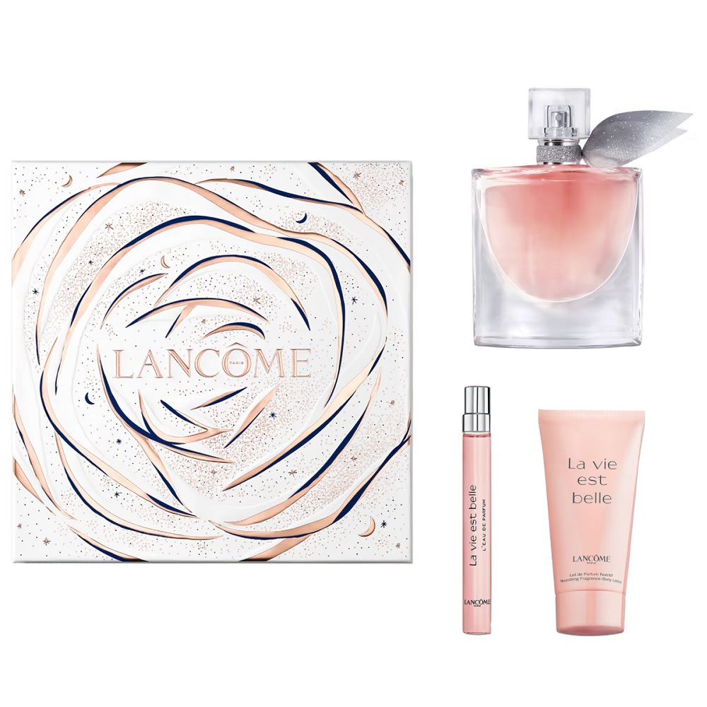 Lancome La Vie Est Belle zestaw woda perfumowana spray 50ml + woda perfumowana spray 10ml + balsam do ciała 50ml