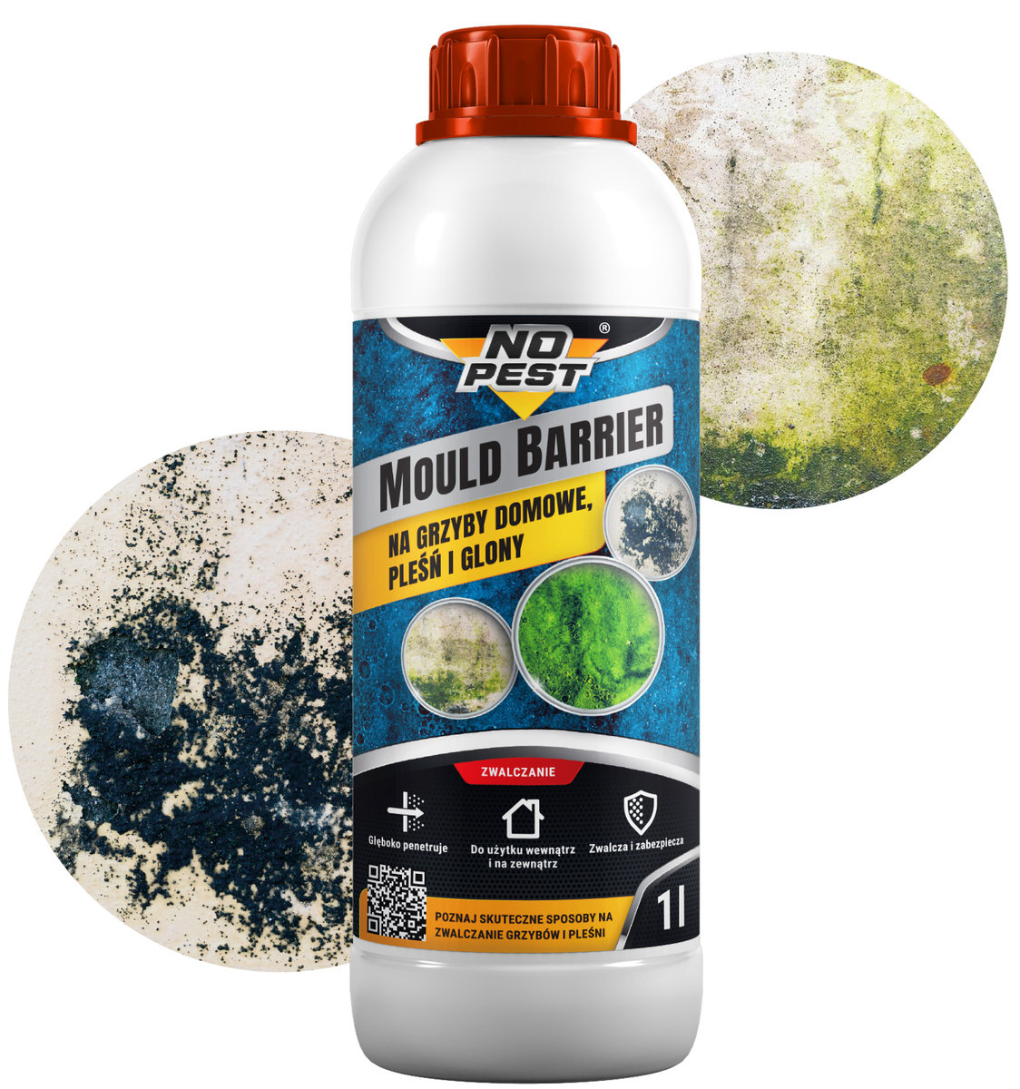 Preparat na Grzyby Domowe Pleśń i Glony NO PEST Płyn Środek do Usuwania Grzyba Domowego Pleśni i Glonów Mould Barrier 1L