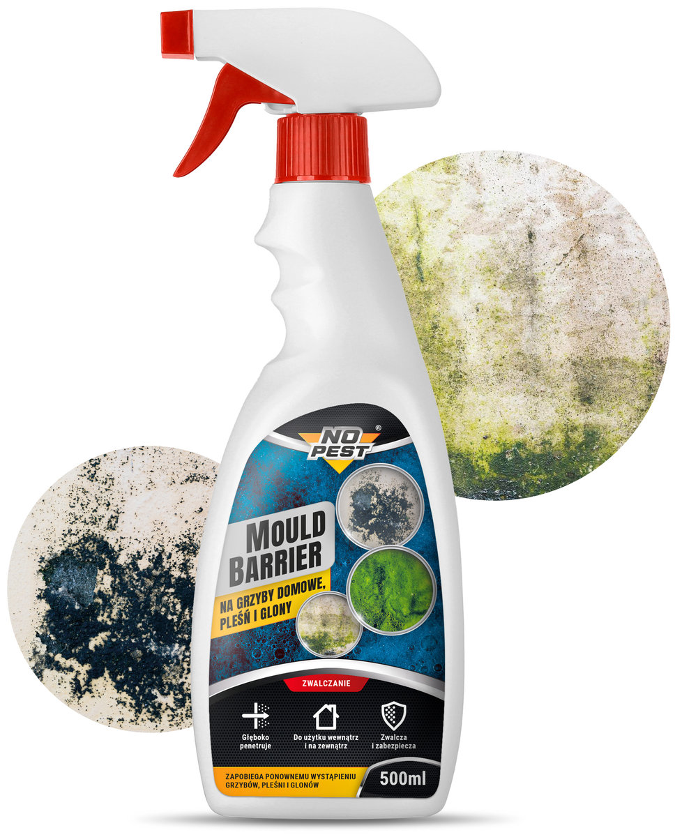 Preparat na Grzyby Domowe Pleśń i Glony NO PEST Płyn Środek do Usuwania Grzyba Domowego Pleśni i Glonów Mould Barrier 500ml