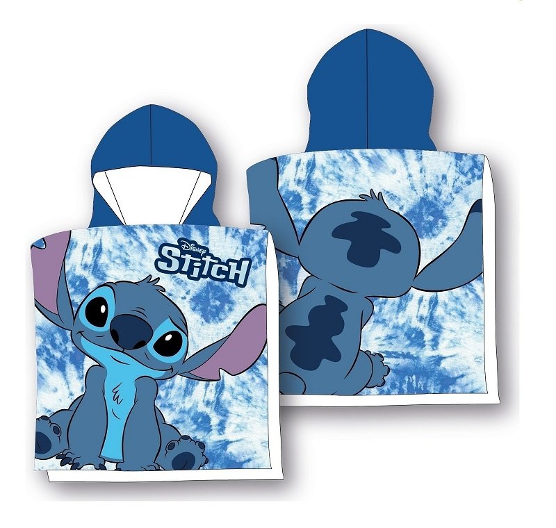 Ręcznik plażowy dziecięcy poncho 55x110 Lilo Stitch boy niebieski
