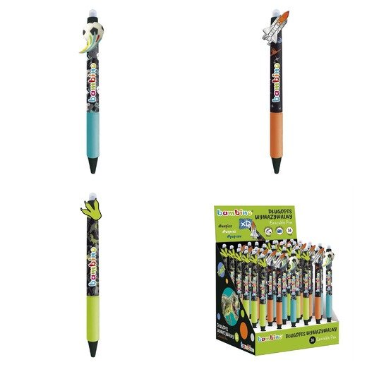 Długopis Wymazywalny Automatyczny Mix Chłopięcy Display 36 Szt.