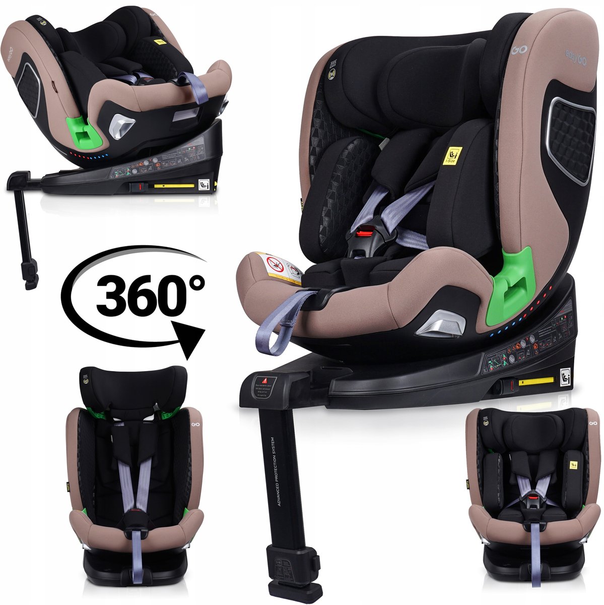 FOTELIK SAMOCHODOWY OBROTOWY ISOFIX I-SIZE EASYGO TRUST 40-150CM 0-36KG