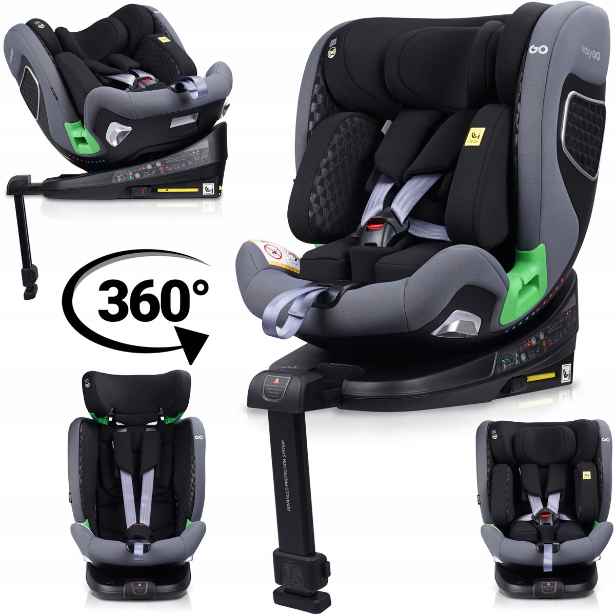 FOTELIK SAMOCHODOWY OBROTOWY ISOFIX I-SIZE EASYGO TRUST 40-150CM 0-36KG
