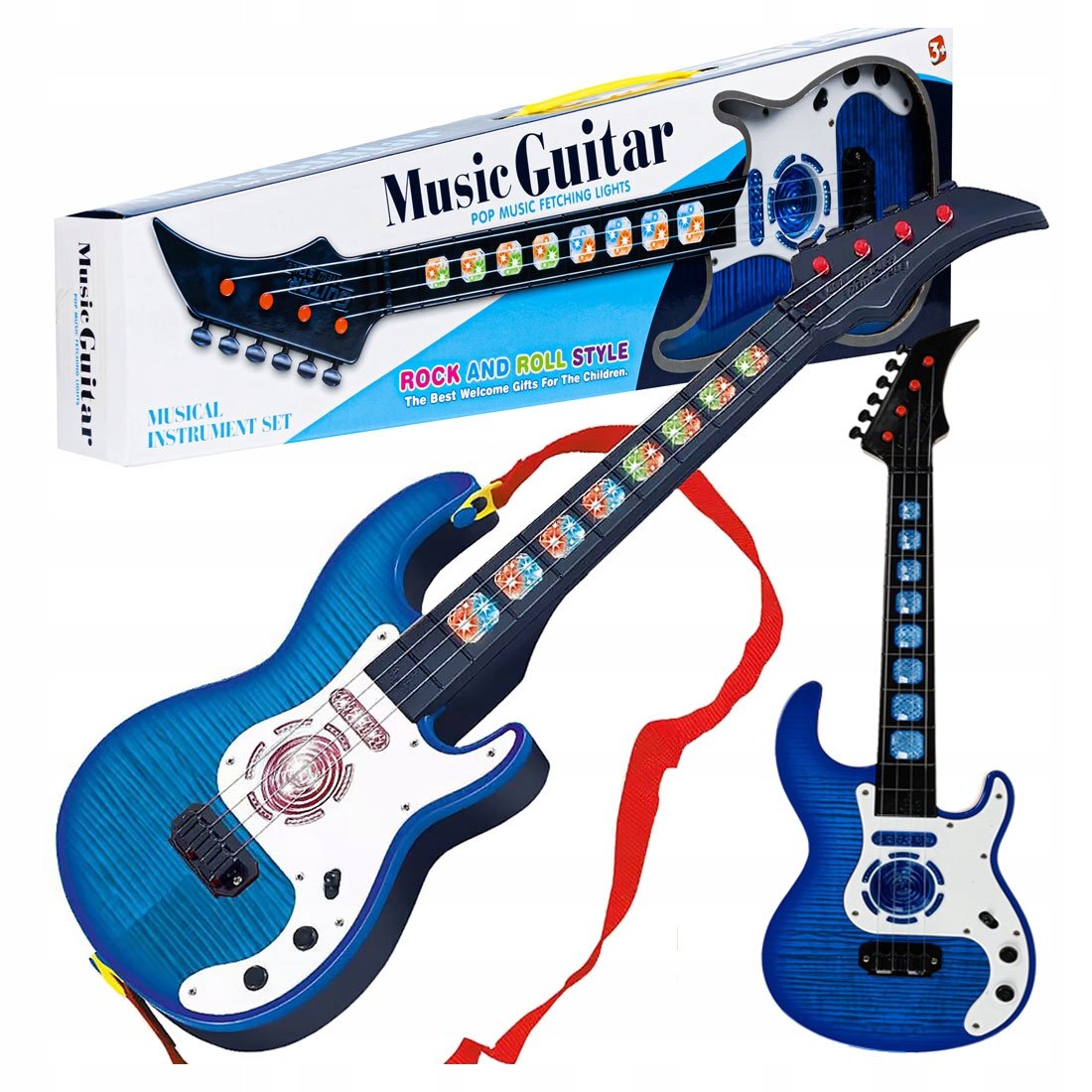 Gitara Strunowa Rockowa 4 Struny 52 Cm Instrument Do Nauki Gry Dla Dzieci