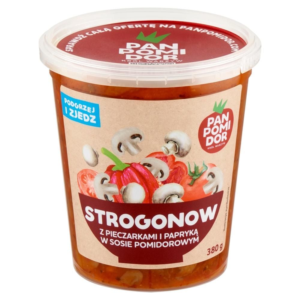 Pan Pomidor Strogonow z pieczarkami i papryką w sosie pomidorowym 380 g