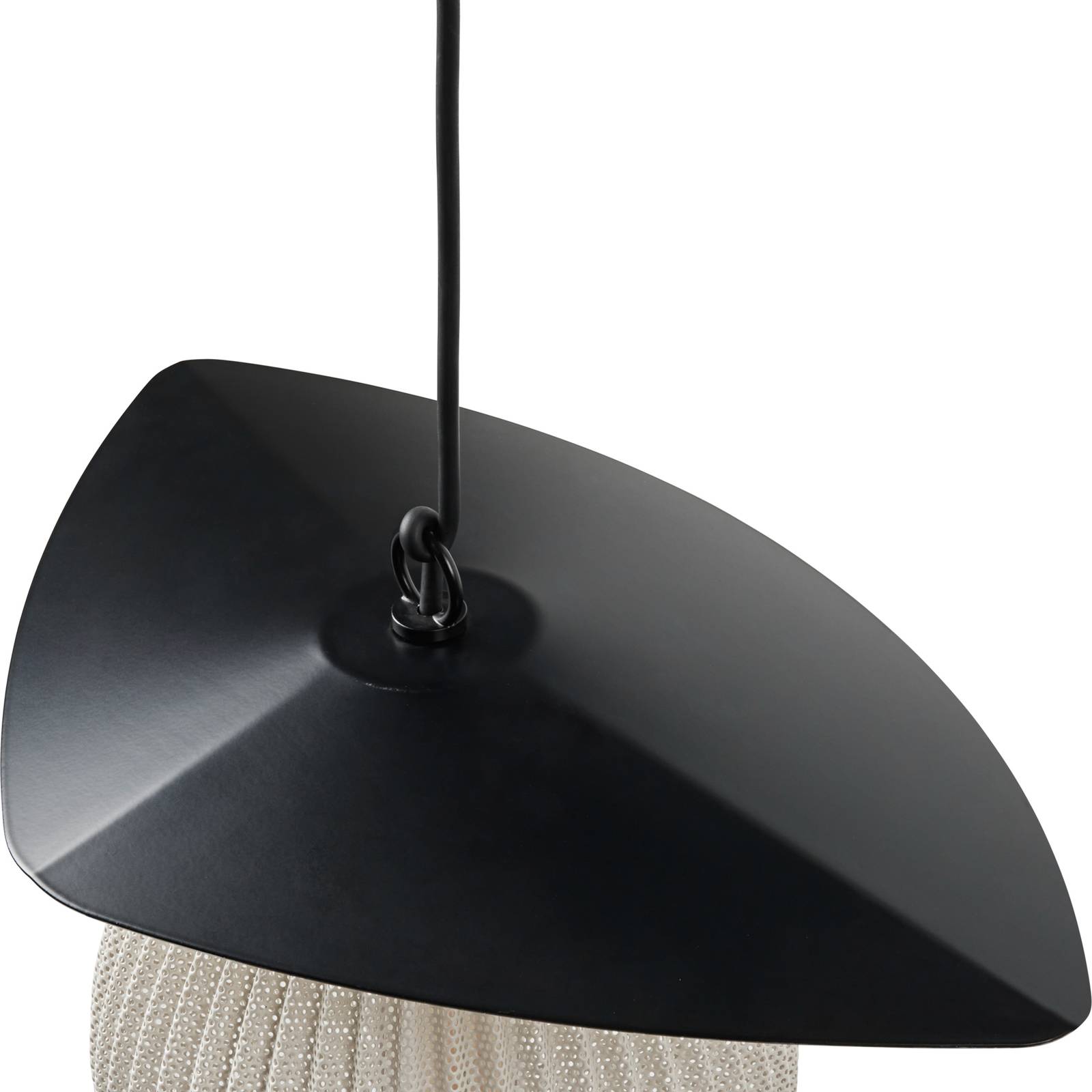 Zewnętrzna lampa wisząca Gubi Satellite, 45x27 cm, czarny/kremowo-biały