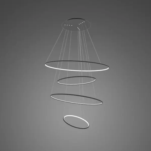Lampa wisząca Ledowe okręgi No.4 Φ100 cm czarna 2700k ściemnialna Altavola Design