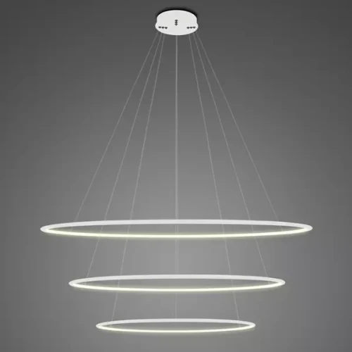 Lampa wisząca Ledowe Okręgi No.3 Φ100 cm in 3k biała ściemnialna Altavola Design