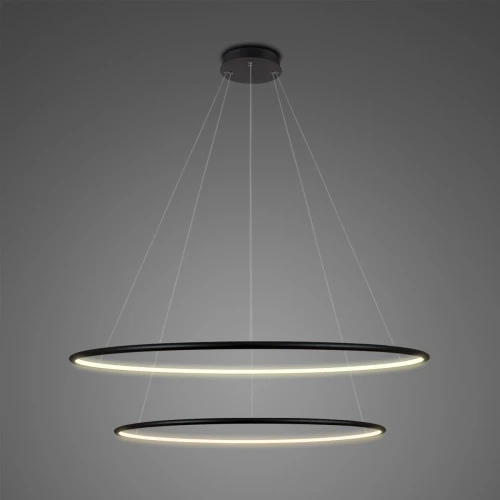 Altavola Design: Lampa Ledowe Okręgi No. 2 czarna Φ80 cm in 4k ściemnialna
