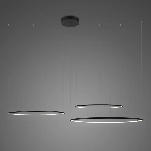 Lampa wisząca Ledowe Okręgi No.3 Φ120 cm in 4k czarna Altavola Design