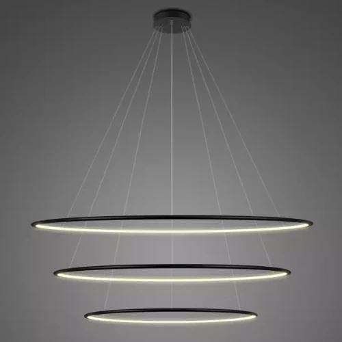 Lampa wisząca Ledowe Okręgi No.3 Φ120 cm in 4k czarna ściemnialna Altavola Design