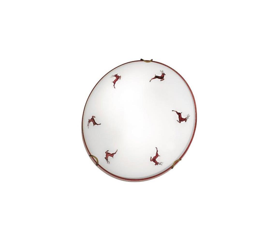 Kolarz 731.11.4.103-Lampa sufitowa NONNA 1xE27/60W/230V pr.30cm jeleń czerwona