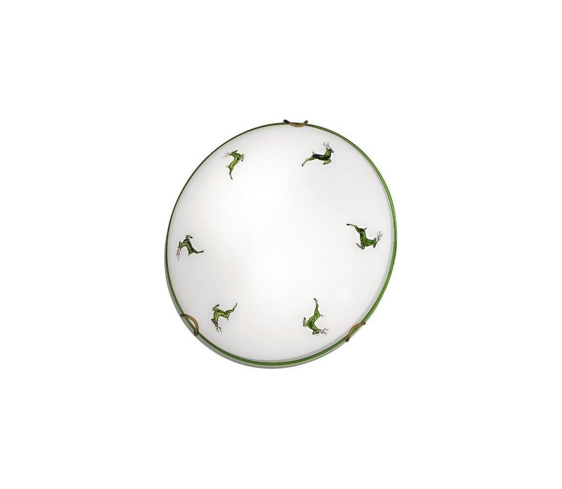 Kolarz 731.11.4.100-Lampa sufitowa NONNA 1xE27/60W/230V pr.30 cm jeleń zielona