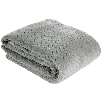 Euro Firany Koc Flanelowy Design Cindy Stal 220x200 1103068 Odcienie szarości i srebrnego