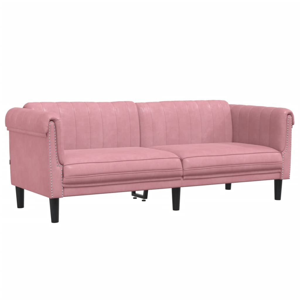 Фото - Диван VidaXL Sofa 3-osobowa, różowa, tapicerowana aksamitem Lumarko! 