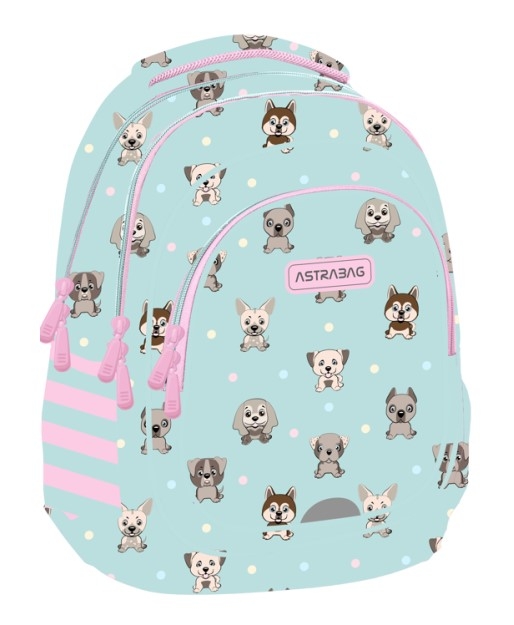 Astrabag, Plecak trzykomorowy - Puppies world (AB330)