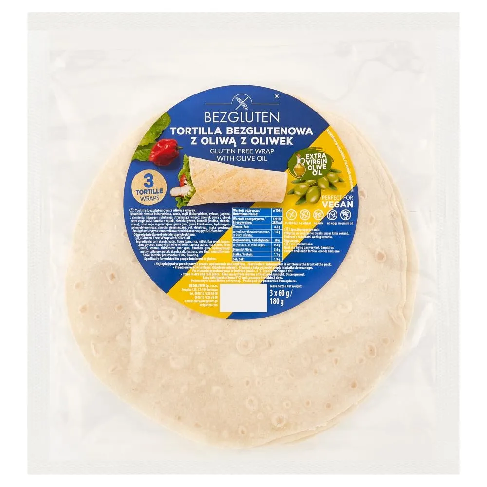 BEZGLUTEN Tortilla bezglutenowa z oliwą 2x90g