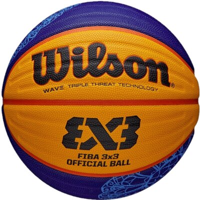 Piłka do koszykówki Wilson Fiba 3x3 Game Ball Paris Retail 2024 blue/yellow rozmiar 6
