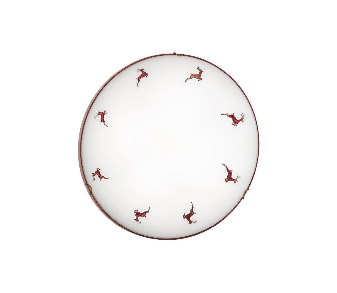 Kolarz 731.13.4.103-Lampa sufitowa NONNA 3xE27/60W/230V pr.50cm jeleń czerwona