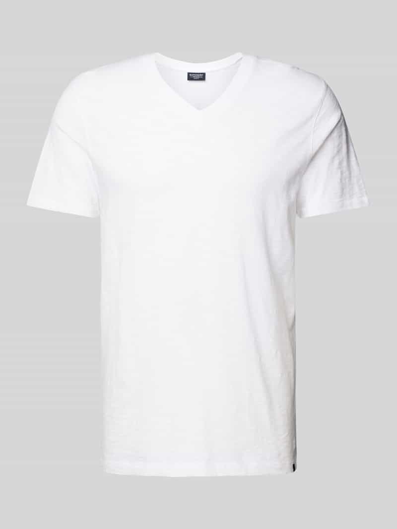 T-shirt z dekoltem w serek