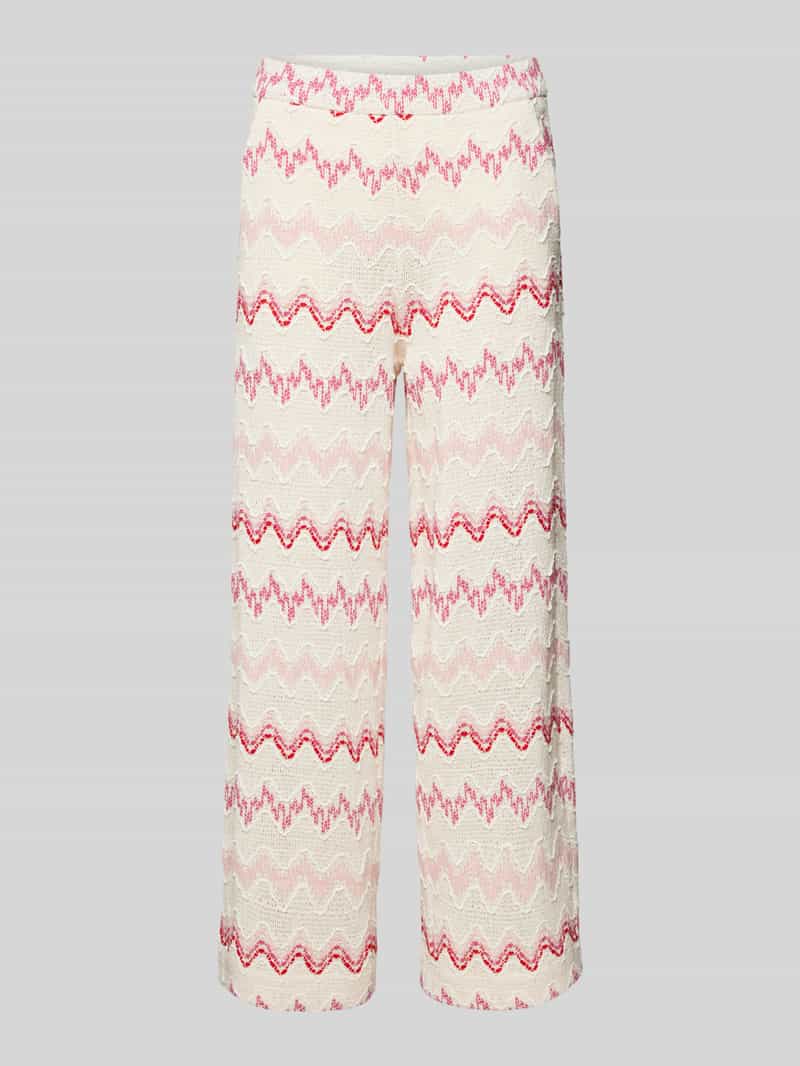 Spodnie o kroju regular fit z elastycznym pasem model ‘PALAZZO’