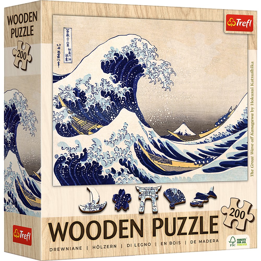 Trefl, Wooden Puzzle 200 el. Wielka Fala w Kangawie, 20250