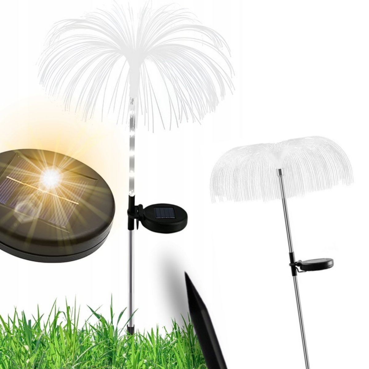LAMPA SOLARNA 2SZT/KPL OGRODOWA LED MEDUZA LAMPKA WBIJANA JELLYFISH